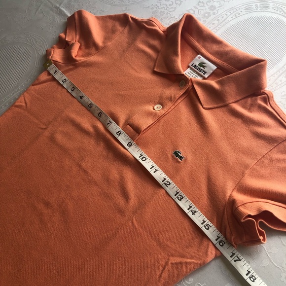 Lacoste Kids Girls Size 38(XS-S) Peach Polo Shirt Small Logo Short Sleeves Top - Picture 14 of 16